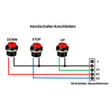 Fernschalter für Linearantrieb / Gleichstrommotor mit Zeitverzögerung (Modell 0020088)