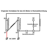 Fernsteuerungsset für Wechselstrommotor mit Einphasigen Asynchronen Doppelkondensator (Modell 0020805)