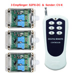 Funkfernschalter Set 30A DC Ausgang - Eins 6-Kanal Sender & 3 Empfänger
