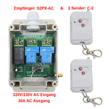 Funkschalter 230V mit Fernbedienung - 2 Kanäle 30A Hochleistungs AC Ausgang