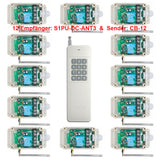 Funkschalter Set DC Eingang Relaisausgang mit 12-Kanal Sender & Zwölf Empfänger (Modell 0020364)
