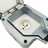 Funksteckdosen Set mit europäischem Standard Stecker und französischem Standard IP66 Wasserdichte Steckdose (Modell 0020776)