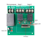 Funksteuerung 230V 220V AC 2 Kanäle mit 10A Relais und 2 Fernbedienung (Modell 0020333)