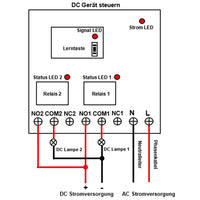 Funksteuerung 230V 220V AC 2 Kanäle mit 10A Relais und 2 Fernbedienung (Modell 0020333)
