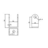 Halterung Befestigungsbügel B für Elektrischer Linearantrieb (Modell 0043002)