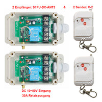Hochleistungs Funkschalter Set - 2 Sender 2 Empfänger 30A Relaisausgang