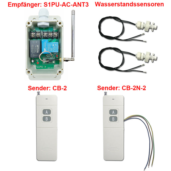 Potentialfreier Ausgang & Wasserstandssensor Pumpensteuerung Funkschalter