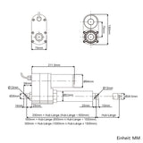 Vier 50MM-600MM 8000N Elektrische Linearantriebe Industrie Linearaktoren Synchronisierung (Modell 0043054-1)
