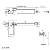Zwei 6000N Elektrische Linearantriebe Industrie Linearaktoren Synchronisierung (Modell 0043051)