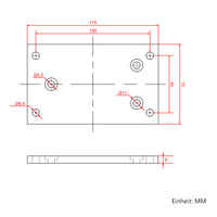 Wasserdichter Linearantrieb J - Flache Platten Halterung zur unteren Montage (Modell 0043079)
